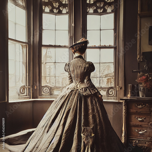 Woman with a victorian dress