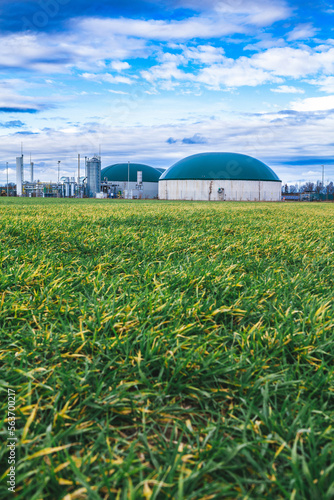 Bio gas plant in a field