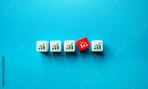 Canvas Print Falling profit plans