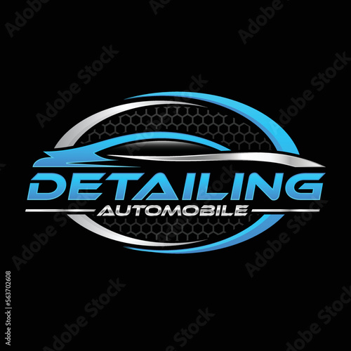 Fotografia Automobile detailing, car dealership carwash logo design template