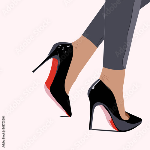 Obraz na plátne Black glamor high heel fashion shoes