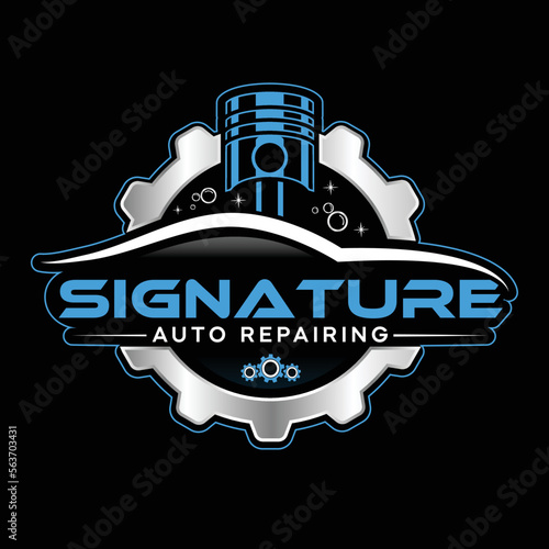 Automotive repairing logo design with gears