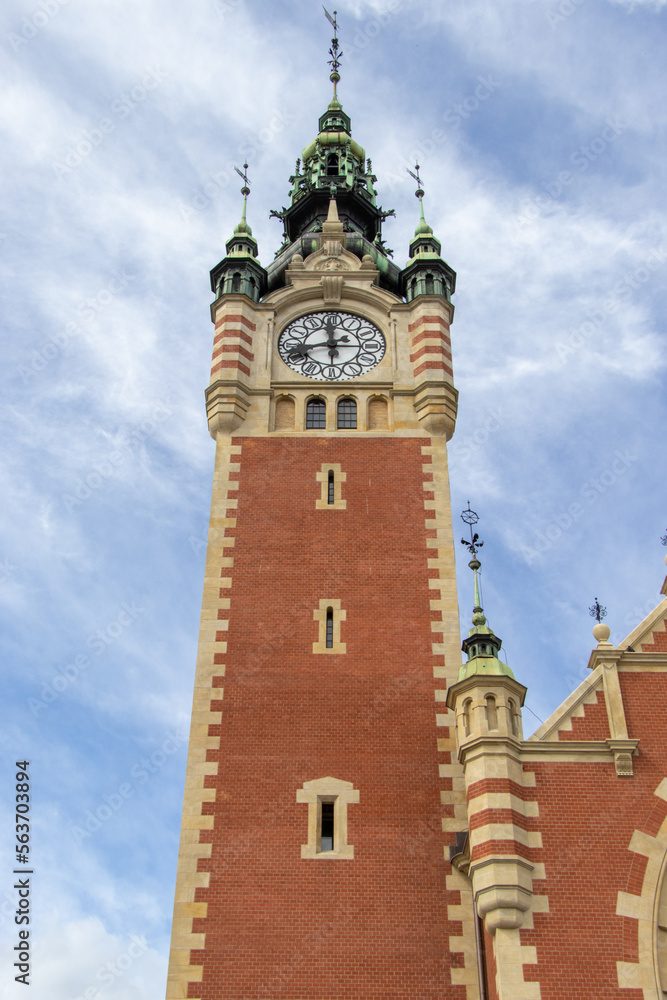 The tower of the historic Gdańsk Central Station building (built 1900, one of the oldest in Poland) The tower of the historic Gdańsk Central Station building (built 1900, one of the oldest in Poland)