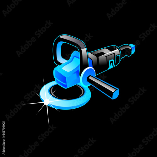 Polishing machine tool isolated on white background. Vector design