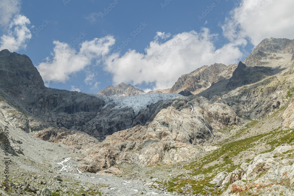 Glacier Blanc en été, parc national des Ecrins, France