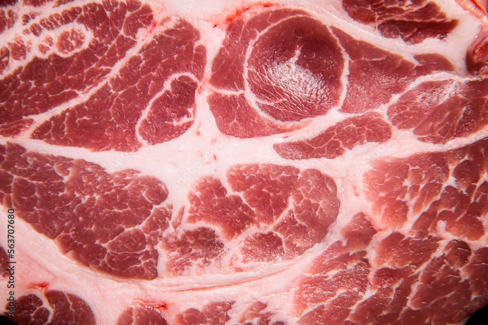 Raw pork steak. Macro background. Raw pork steak. Macro background.