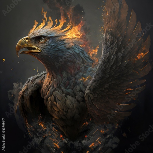 Phenix fire bird. Geenerative AI © Scrudje