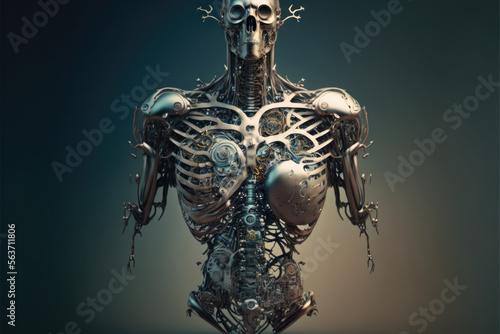 Skeleton of a cyborg