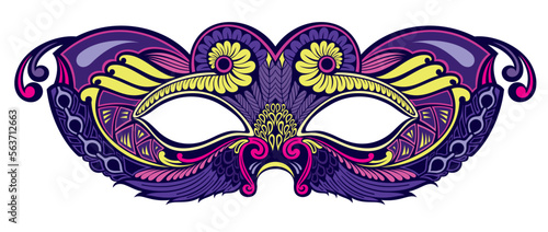 Carnival mask decorative silhouette symbol. Vector icon