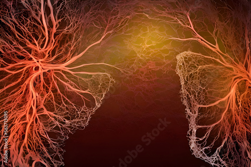 abstract illustration of blood vessels AI generated content