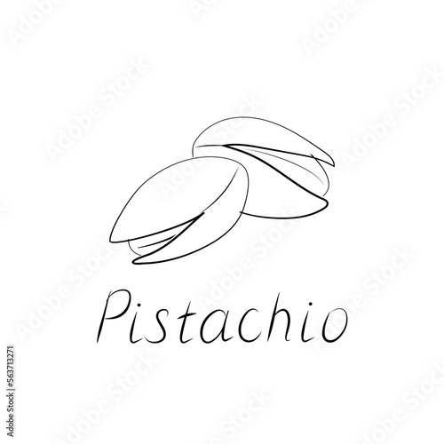Pistachio illustration. Nut cartoon simple icon. Vector