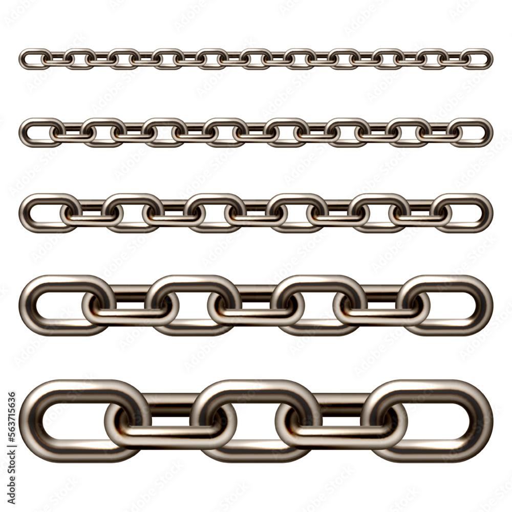 Realistic brown metal chain with old rusty links isolated on white background. Heavy steel chain for industrial use. Vector illustration Realistic brown metal chain with old rusty links isolated on white background. Heavy steel chain for industrial use. Vector illustration
