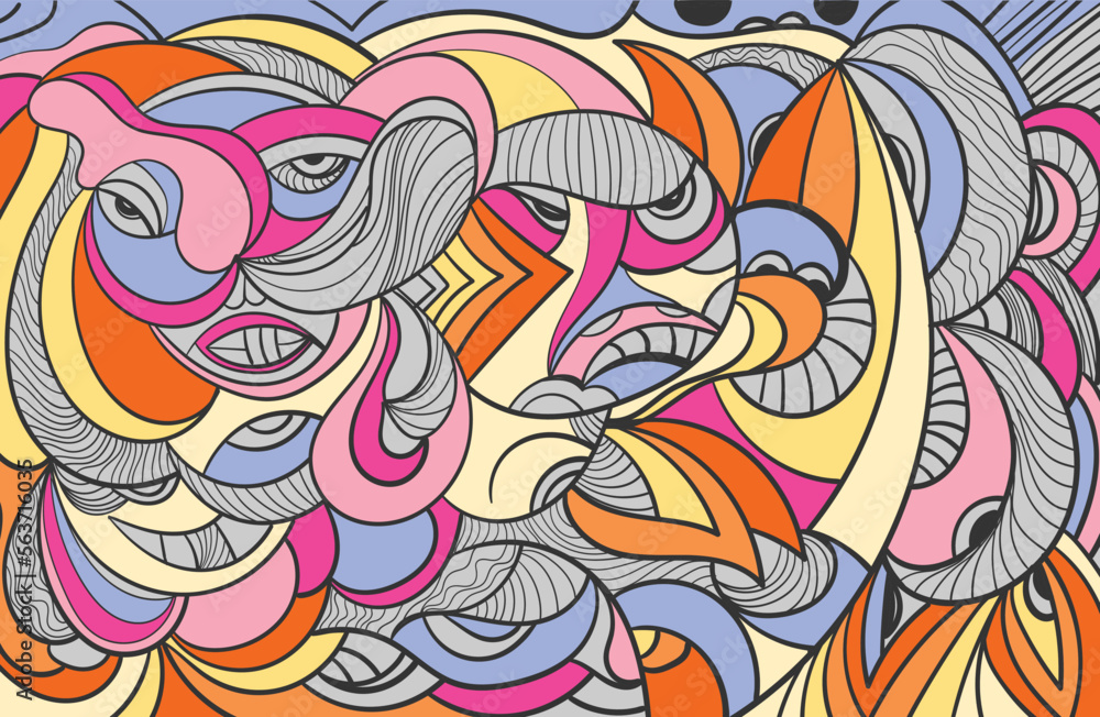Obraz premium abstract face colorful art vector ullustration