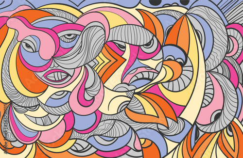abstract face colorful art vector ullustration