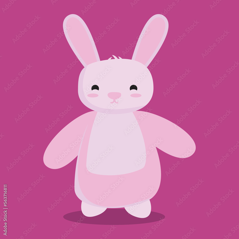 Pink Bunny, Cute Pink Bunny, Pink Bunny Illustration, Pink Bunny Flat Style Vector Illustration Pink Bunny, Cute Pink Bunny, Pink Bunny Illustration, Pink Bunny Flat Style Vector Illustration