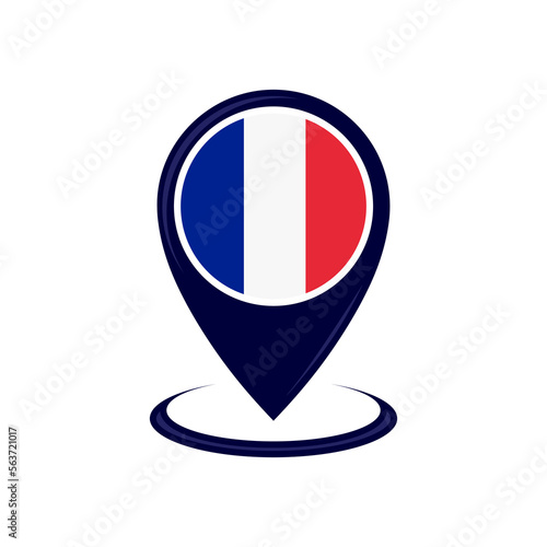 Location icon with France flag isolated. France flag and map pointer icon. vector illustration Free Download Location icon with France flag isolated. France flag and map pointer icon. vector illustration - GFXLoad