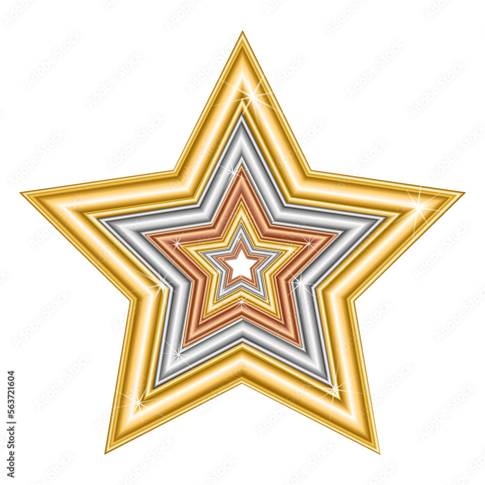 Set of single stars on a white background Set of single stars on a white background