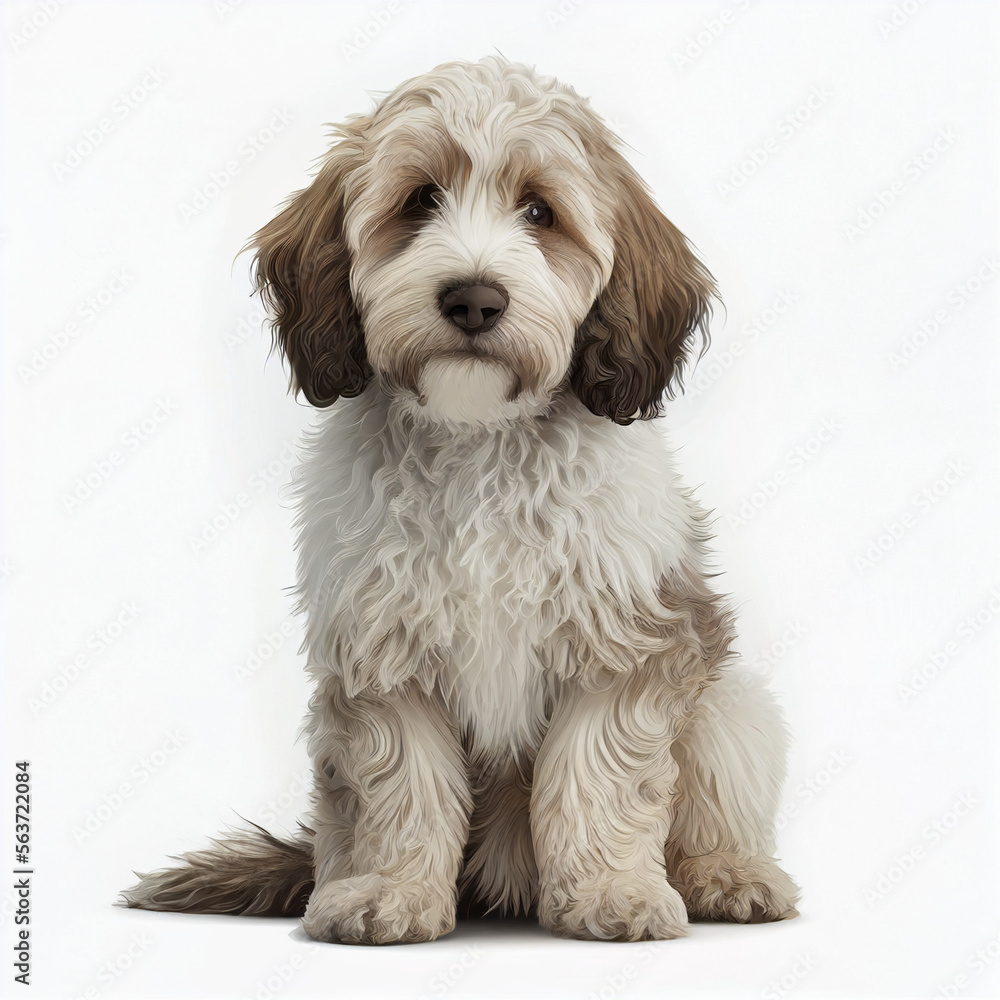 Cockapoo full body image with white background ultra realistic



