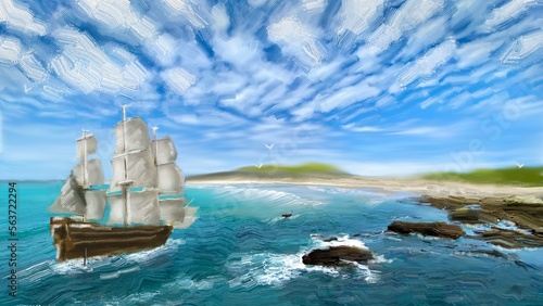 Bild auf Leinwand hand drawn picture in oil painting style
