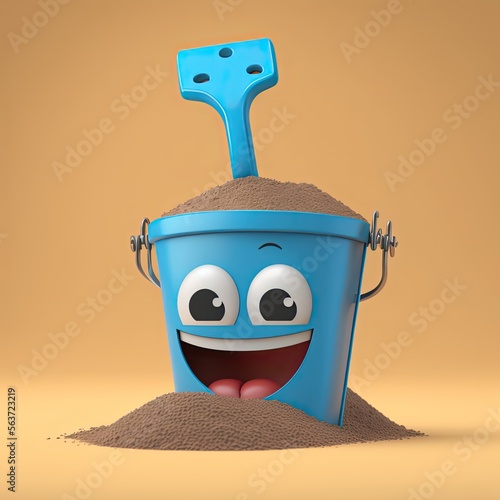 Cute Cartoon Toy Pail and S...