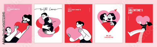 Set of Valentines day greeting cards and banners. Vector illustration concepts for background, greeting card, website and mobile website banner, social media banner, marketing material. photo