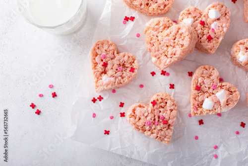 Heart shaped rice krispie treats for Valentine photo