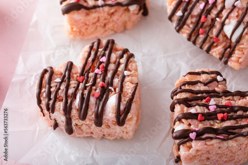 Heart shaped rice krispie treats for Valentine photo