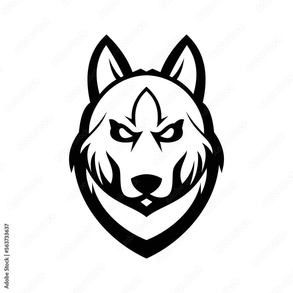 Husky silhouette logo symbol design illustration. Clean logo mark design. Illustration for personal or commercial business branding.