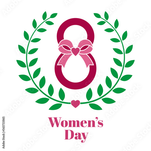 Illustration of international women's day on the eighth of march on a white background