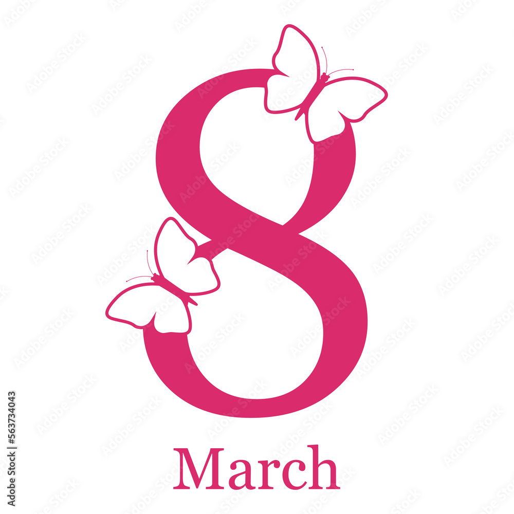 Illustration of international women's day on the eighth of march on a white background Illustration of international women's day on the eighth of march on a white background