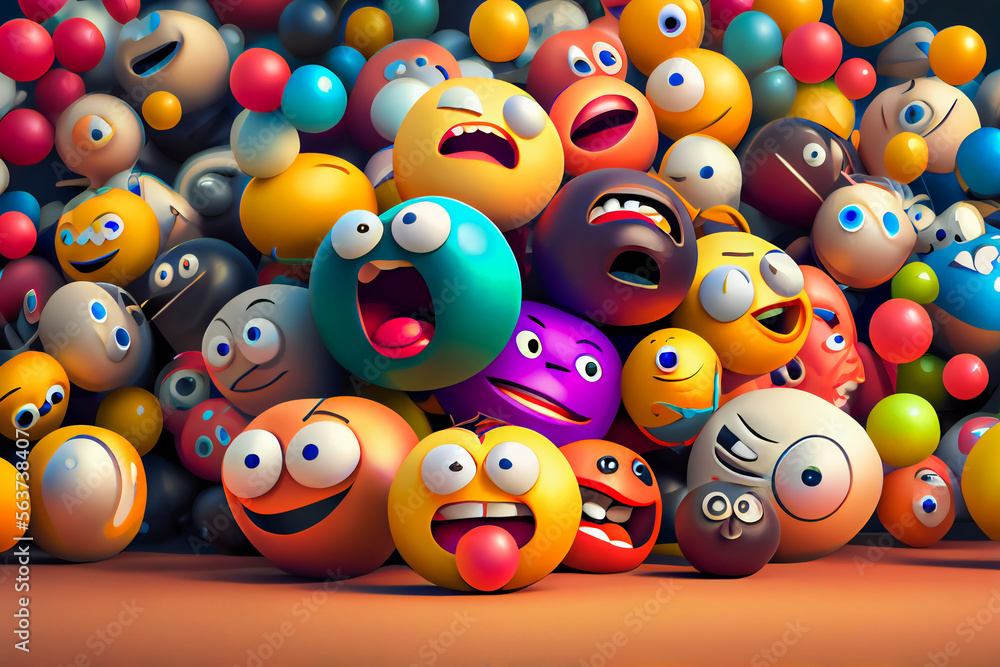 Emoji emoticon character background collection. Generative AI. Emoji emoticon character background collection. Generative AI.