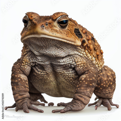 Common Toad full body image with white background ultra realistic