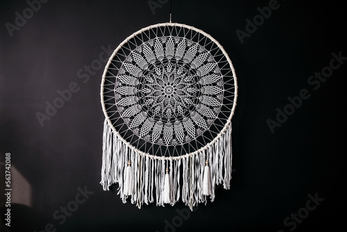 Macrame dream catcher, wall decoration in boho indian style
