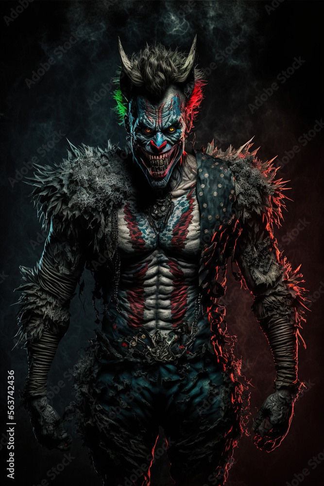 clown with wolf face clown with wolf face