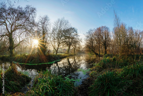 sunset over the river