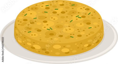 Tortilla de papa española, vector illustration. Isolated no background. 