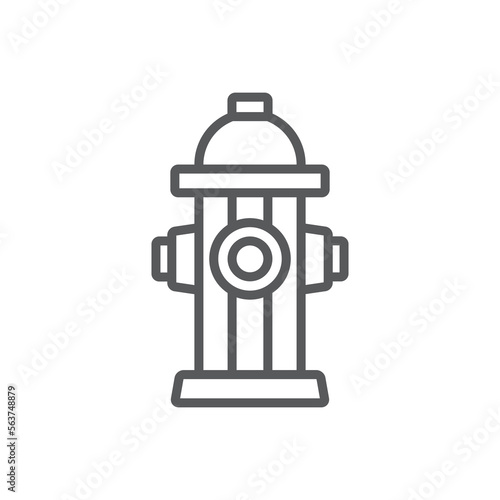 Fire hydrant line icon. Minimalist icon isolated on white background.