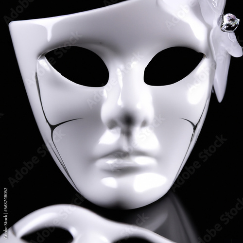white mask on black, Generative AI