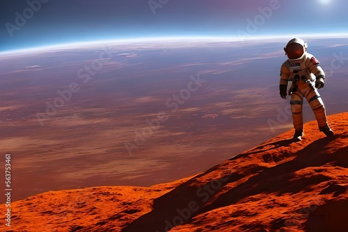 An astronaut in Mars