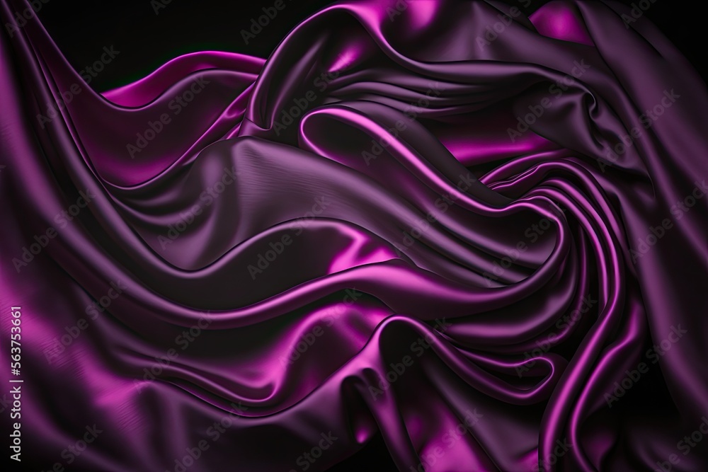 Obraz premium Dark purple pink silk satin background. The rich plum color and silky texture of satin create a sophisticated and glamorous look, perfect for high-end designs or any project that needs a luxurious.