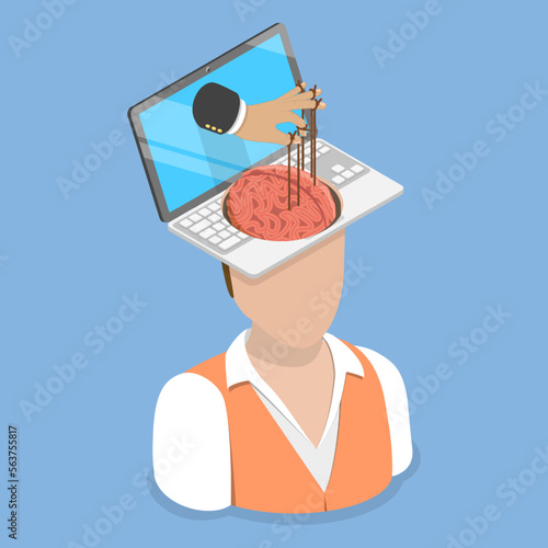 3D Isometric Flat Vector Conceptual Illustration of Manipulation and Exploitation, Fake News