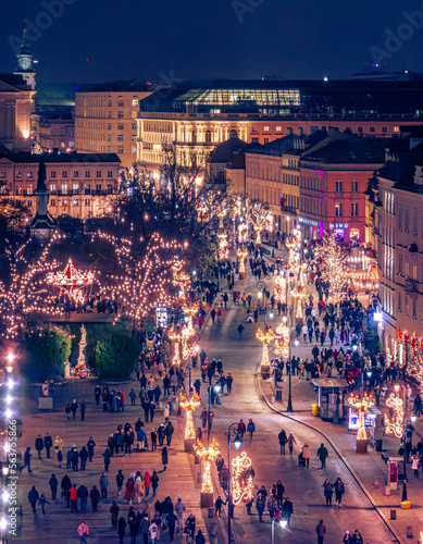Obraz na płótnie Świąteczna Warszawa w salonie