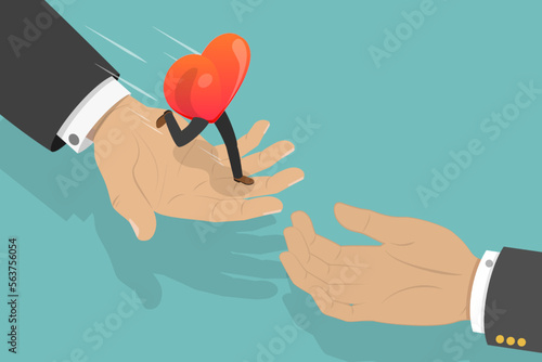 3D Isometric Flat Vector Conceptual Illustration of Charity and Donation, Volunteering and Social Support