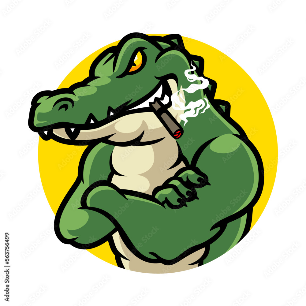 Obraz premium Crocodile cartoon character mascot logo