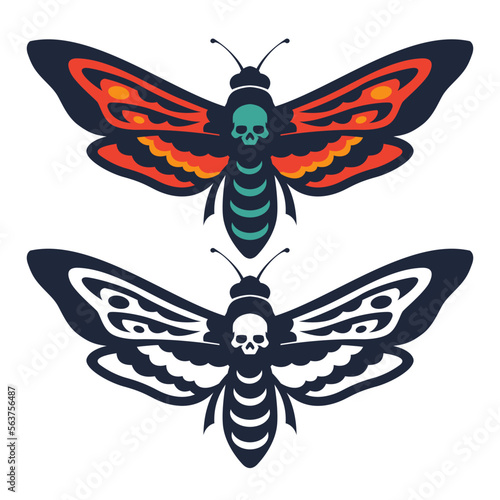 Butterfly skull vector illustration
