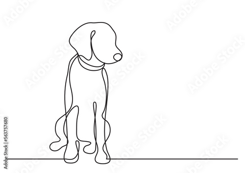 continuous line drawing vector illustration with FULLY EDITABLE STROKE of cute dog