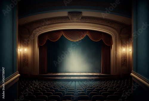 illustration  empty theater stage  AI generated image