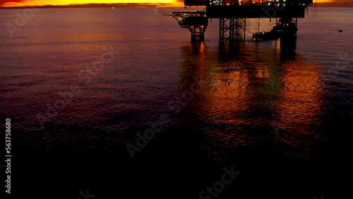 Wallpaper Mural Aerial view of offshore jack up drilling rig during sunset - oil and gas industry
 Torontodigital.ca