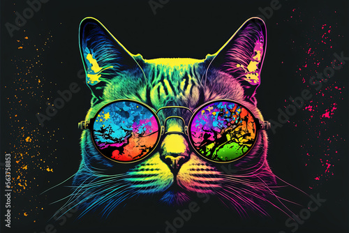 colorful cat drawing © rodrigo