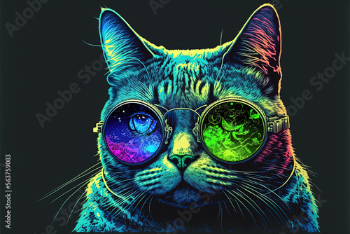 colorful cat drawing © rodrigo